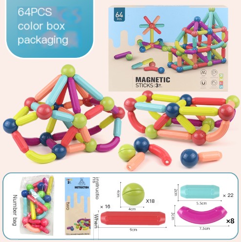 Magnetisches Montessori-Puzzle Lernspielzeug Ab 4 Jahre – Kreatives Spielzeug aus ABS-Kunststoff für Problemlösung und Kreativität 11