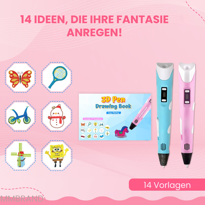 3D-Stift-Starterpaket – 10 Farben Filament