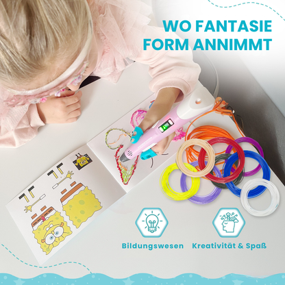 3D-Stift-Starterpaket – 10 Farben Filament