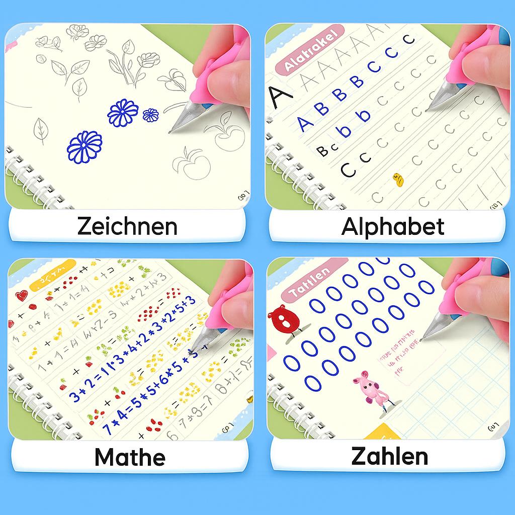 Calligraphy Book™ | Wiederverwendbares Montessori-Spiel - Schreiben & Rechnen