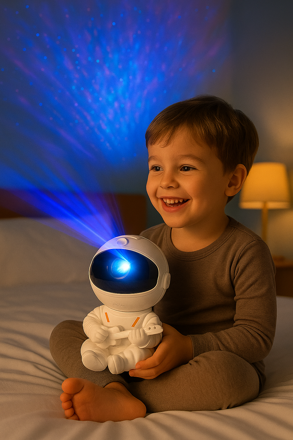 Luneclipse Beam™ Astronaut Star Projector – beruhigender Sternenhimmel mit Nordlichtern für Ihr Kind