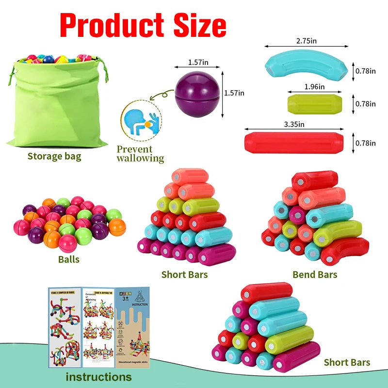 Magnetisches Montessori-Puzzle Lernspielzeug Ab 4 Jahre – Kreatives Spielzeug aus ABS-Kunststoff für Problemlösung und Kreativität 5