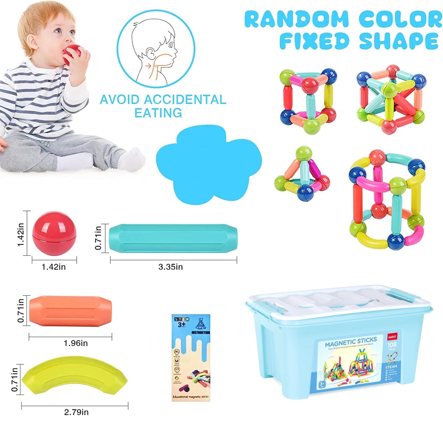 Magnetisches Montessori-Puzzle Lernspielzeug Ab 4 Jahre – Kreatives Spielzeug aus ABS-Kunststoff für Problemlösung und Kreativität 8