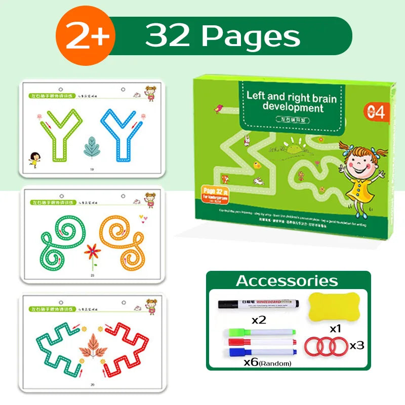Montessori-Arbeitsbuch für Kinder, Kreativität und kognitive Fähigkeiten fördern, 100 Seiten, A4, für 2-5 Jahre 7