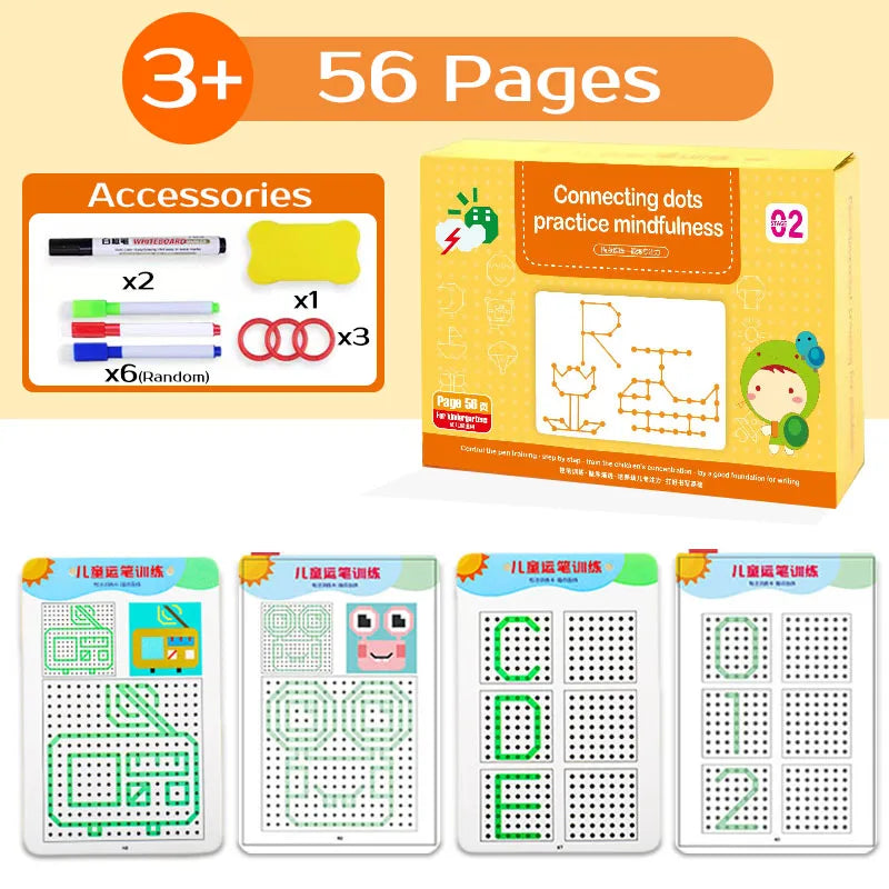Montessori-Arbeitsbuch für Kinder, Kreativität und kognitive Fähigkeiten fördern, 100 Seiten, A4, für 2-5 Jahre 8
